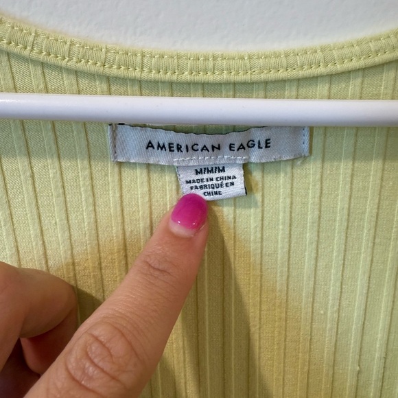 American Eagle Outfitters Light Yellow Ribbed Dress - Picture 3 of 5